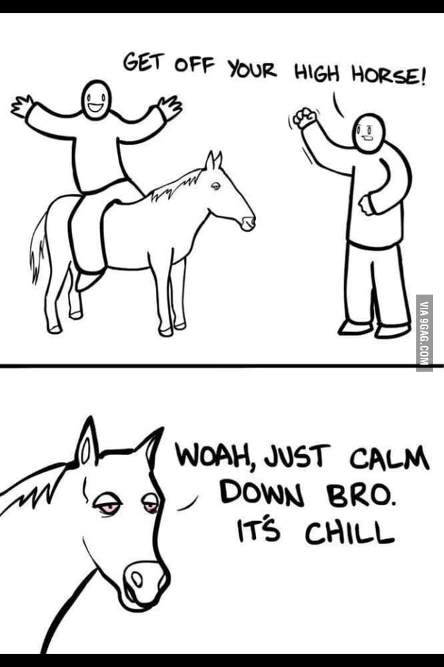 Get off your high horse ! 9GAG