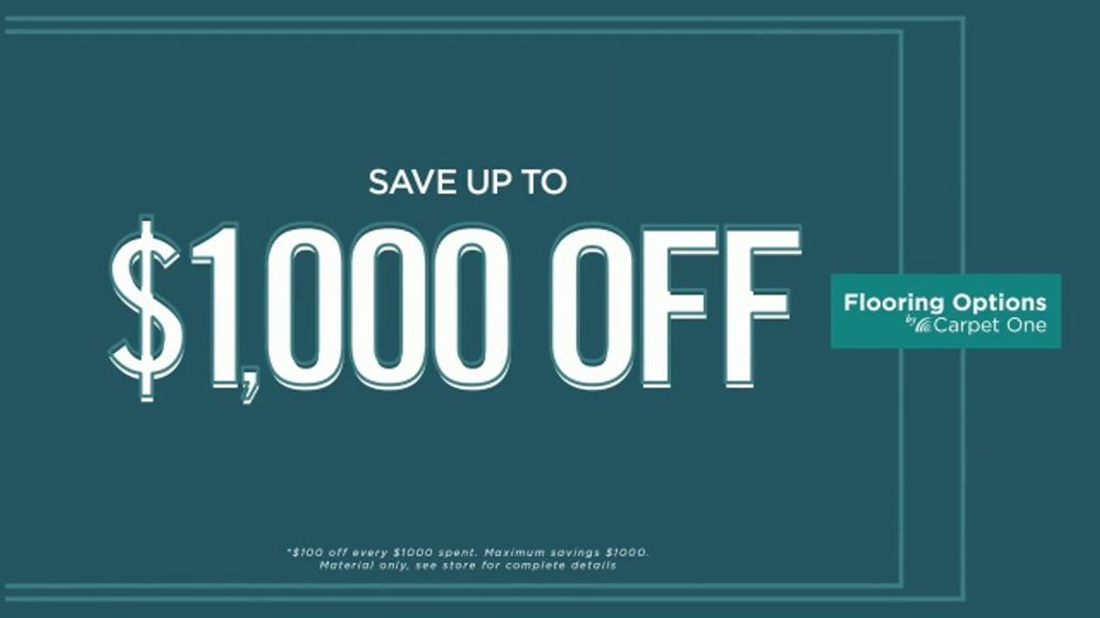 Flooring Options by Carpet One TV Spot, 'Perfect Floor 1,000 Off