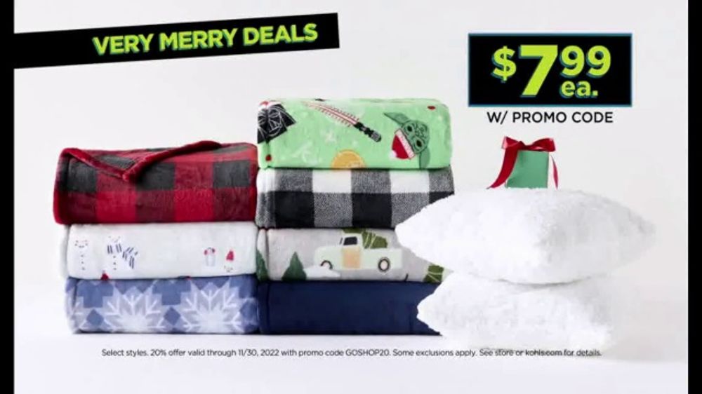 Kohl's Very Merry Deals TV Spot, 'Gifts Under 20 Throws, Pillows, Pet