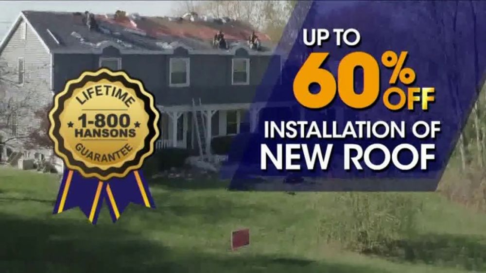 1800HANSONS Biggest Roofing Sale of the Year TV Spot, 'Get Your Home