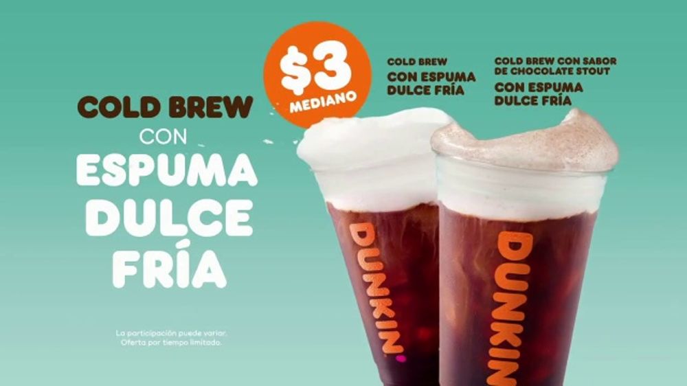 Dunkin' Cold Brew With Sweet Cold Foam TV Spot, 'El Cold Brew perfecto