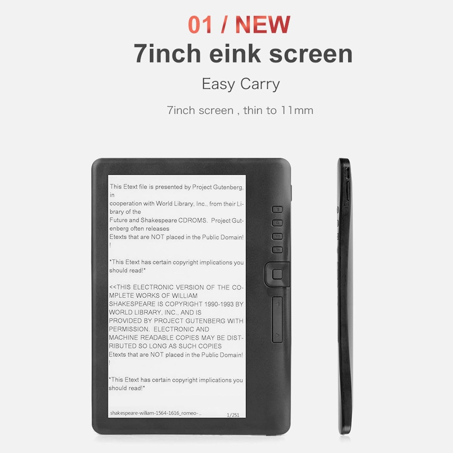 Buy Cryfokt E Reader 7in Color TFT LCD Portable Ereader 169 Screen