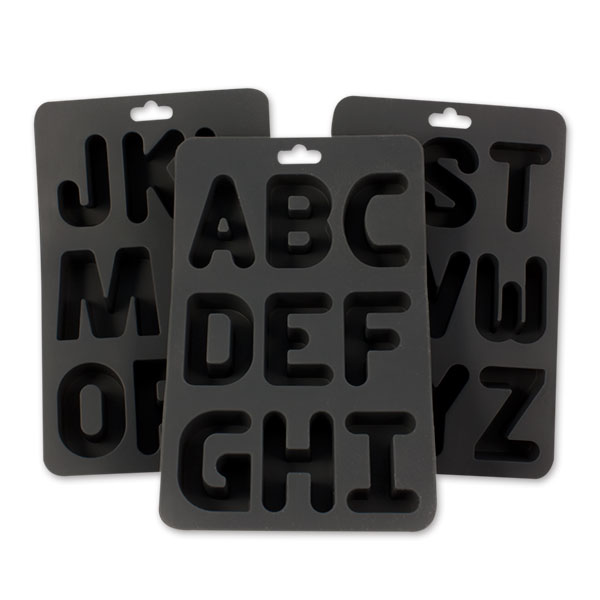 Alphabet Silicone Ice Cube Trays 3Pack