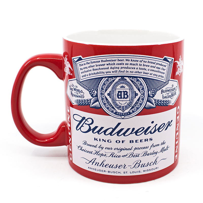 Budweiser Red And White 20 Ounce Coffee Mug