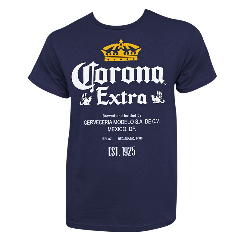 Corona Extra Men's Navy Blue Beer Logo Tee Shirt