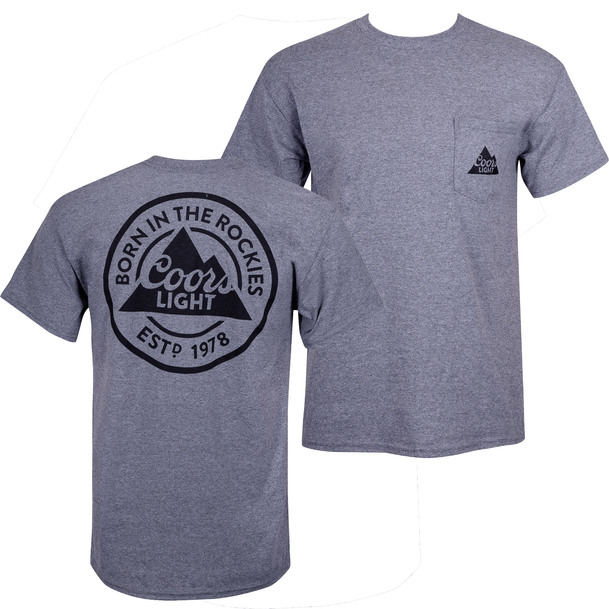 Coors Light Men's Grey Pocket TShirt