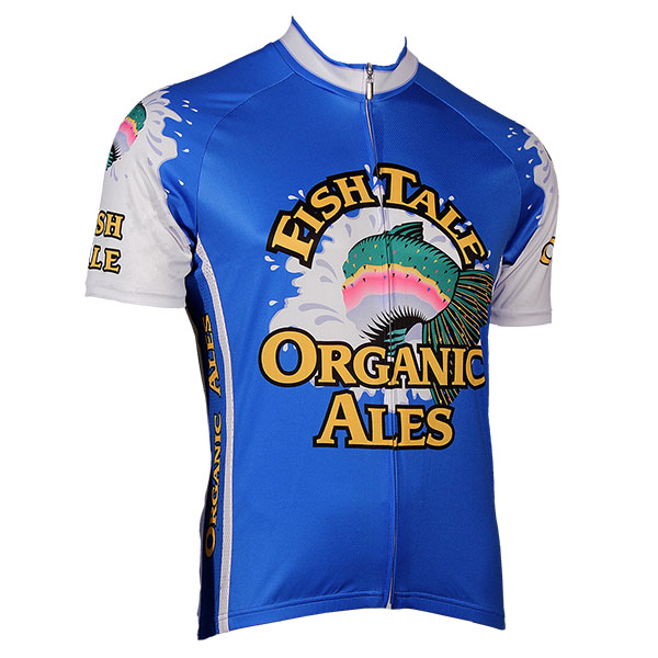 Fish Tale Organic Ale Blue ZipUp Cycling Jersey