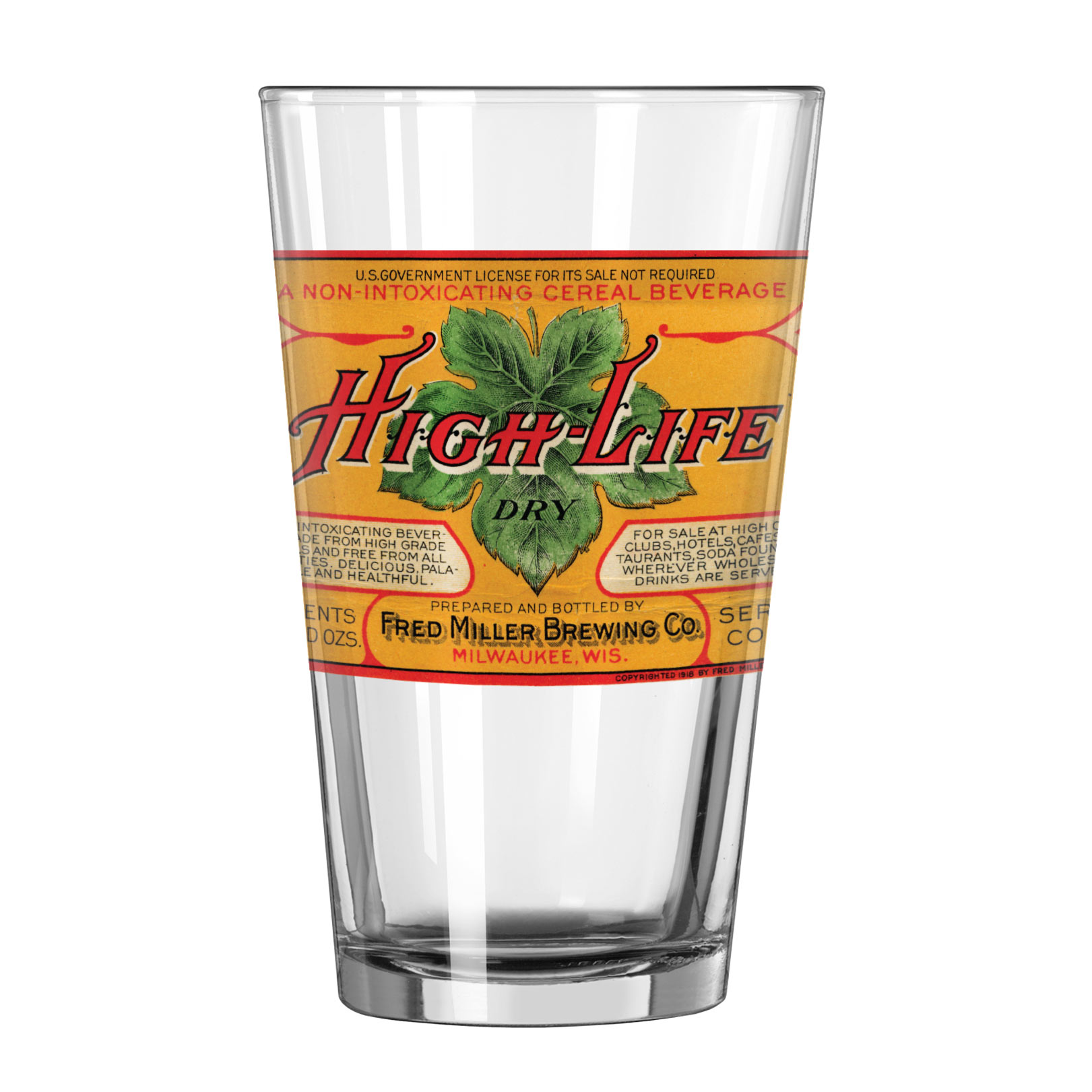 Miller High Life Retro Pint Glass