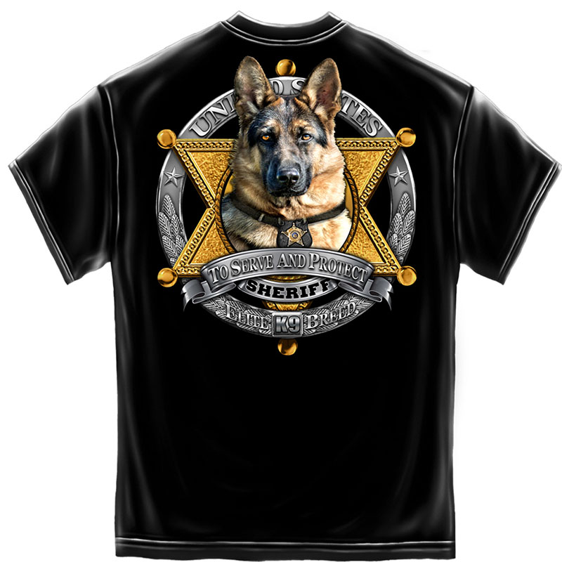 Police K9 Sheriff Foil Black TShirt