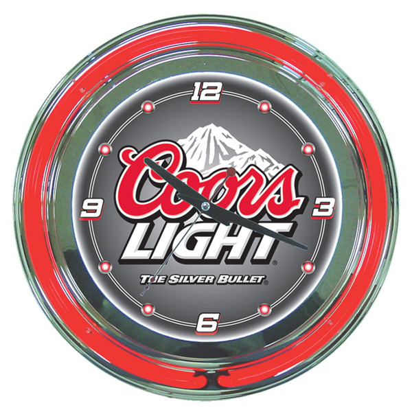 Coors Light Neon Wall Clock FREE SHIPPING Red