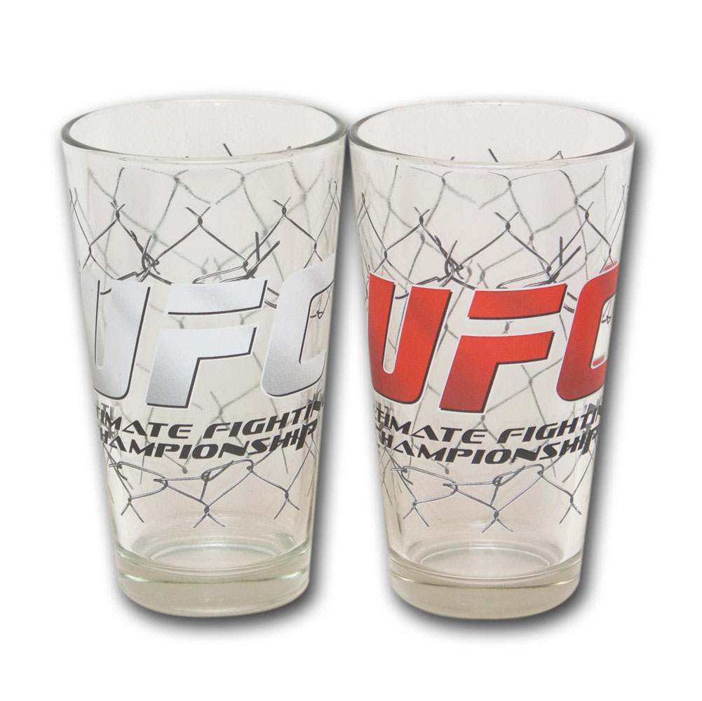 Ultimate Fighting Championship UFC Chain Pint Glass Set