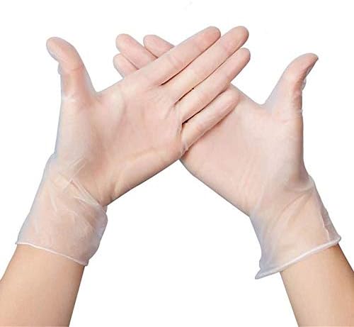 Clear Vinyl Gloves, Powder&Latex Free Disposable Glove,Non Allergy for Industrial, Food Service, Cleaning…