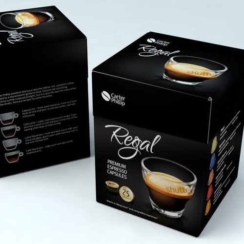 Design an espresso coffee box package. Modern, international, exclusive. Product packaging contest