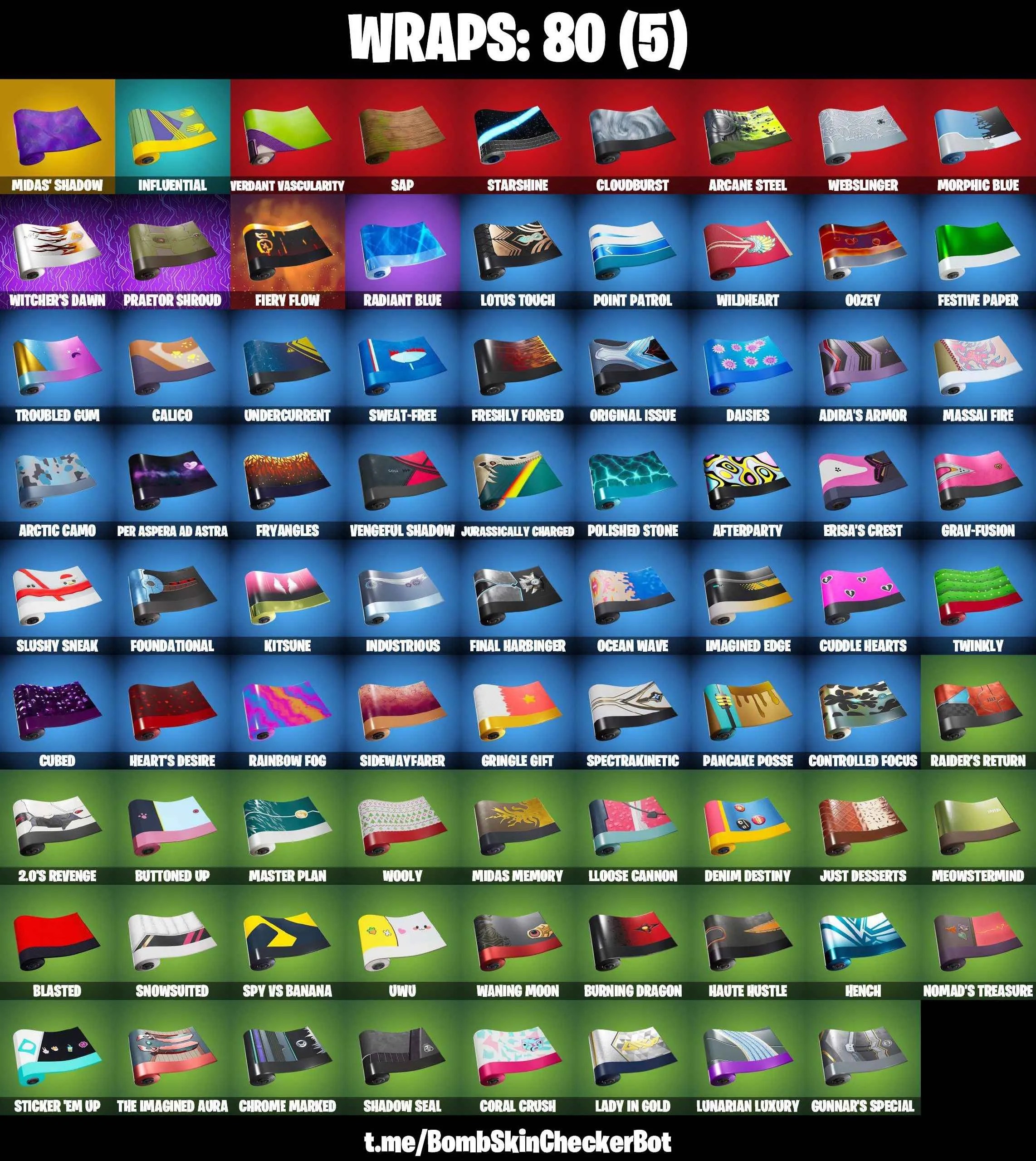 ️108 SKINS ️JOHN WICK ️WHIPLASH ️PLASTIC PATROLLER ️SPIDERMAN ️SPIDER