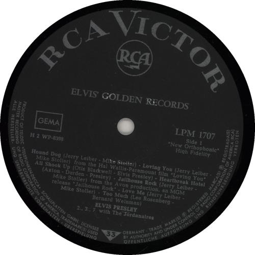 Elvis Presley Elvis' Golden Records Germany Vinyl LP Record LPM1707