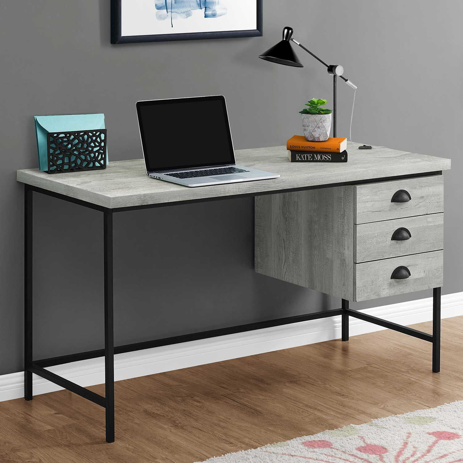 Gray 55" Computer Desk AF 7486