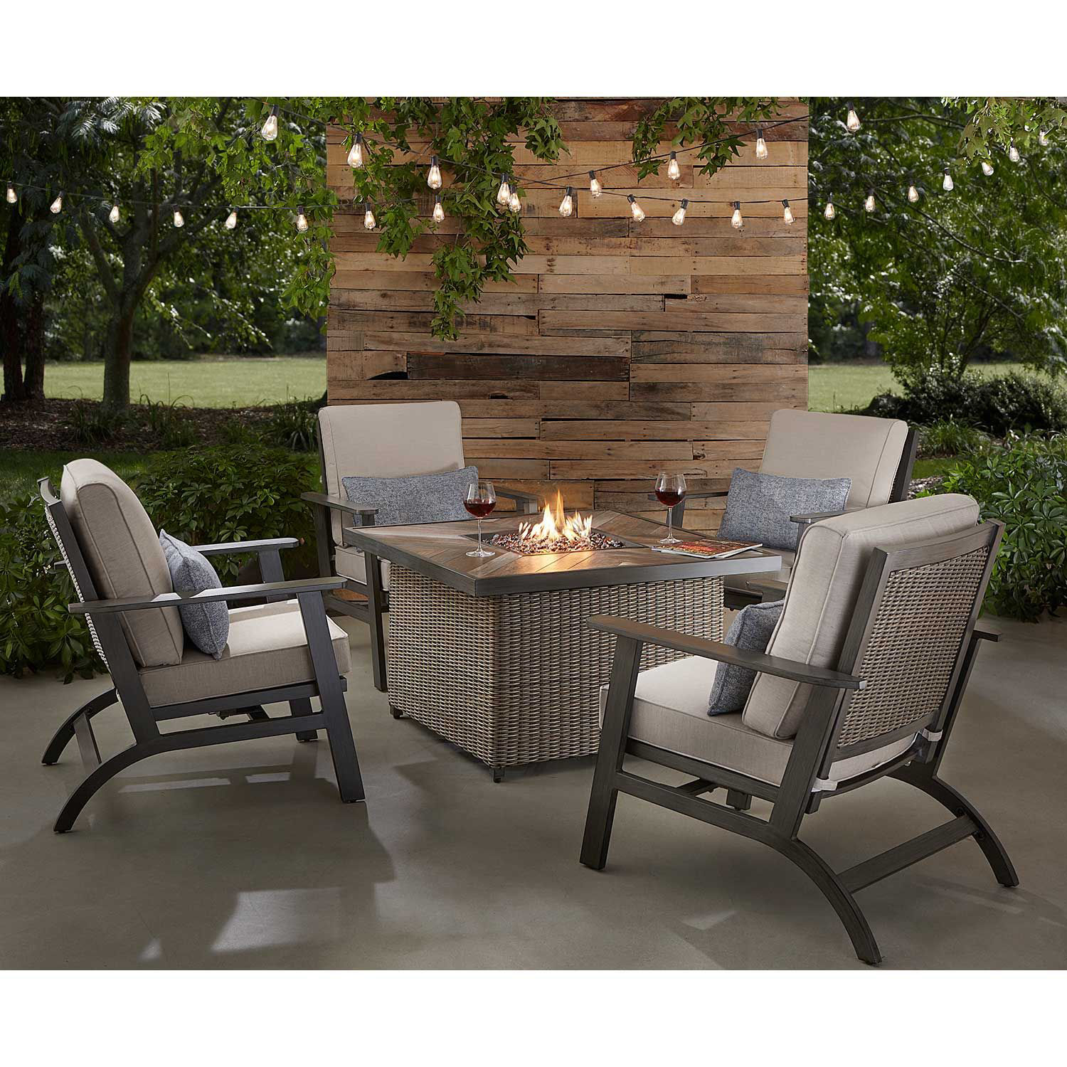 Addison 42" Square Gas Fire Pit ART02800P01 Agio USA Outdoor