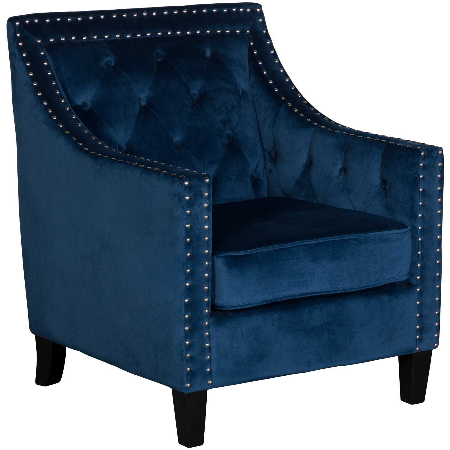 Tiffany Dark Blue Accent Chair Elements International Group, LLC