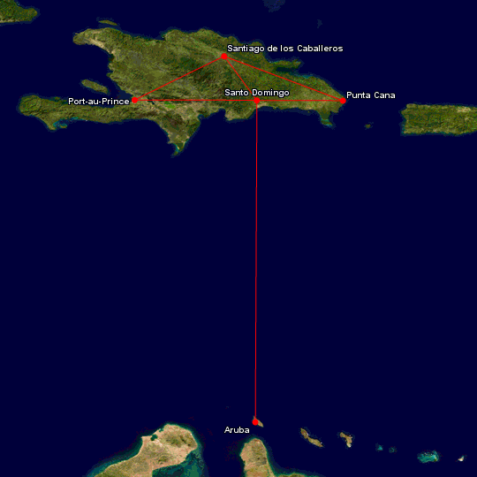 Aerolineas Mas route map