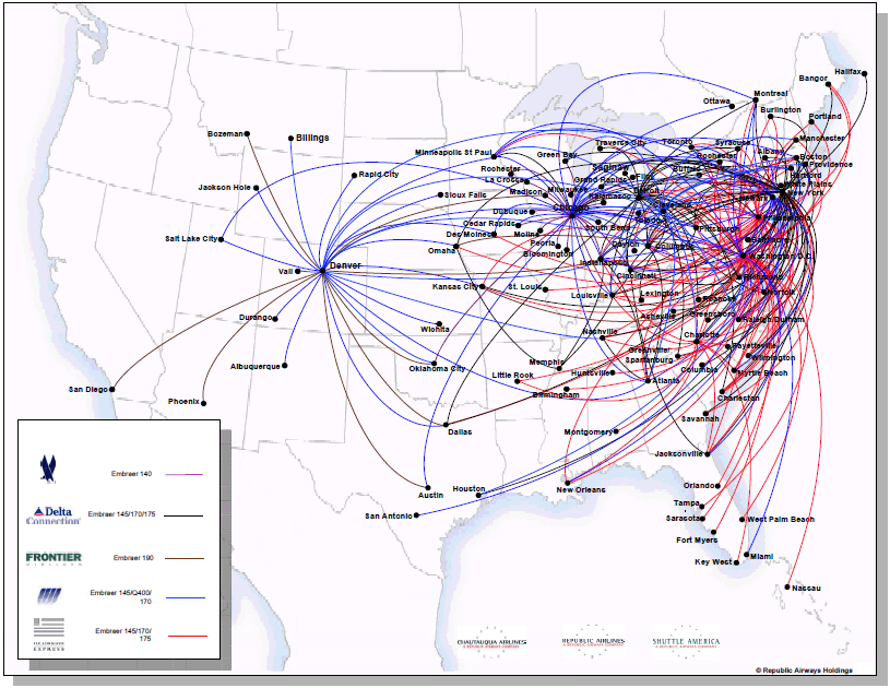 American Connection route map