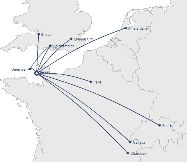 Blue Islands route map