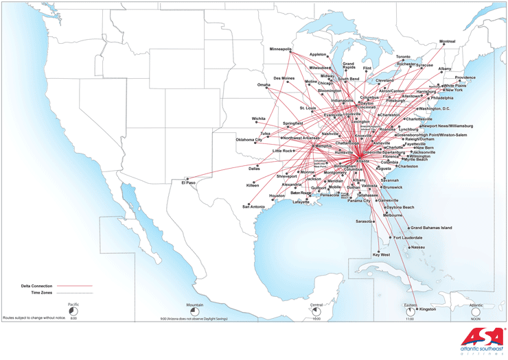 Delta Connection Route Map