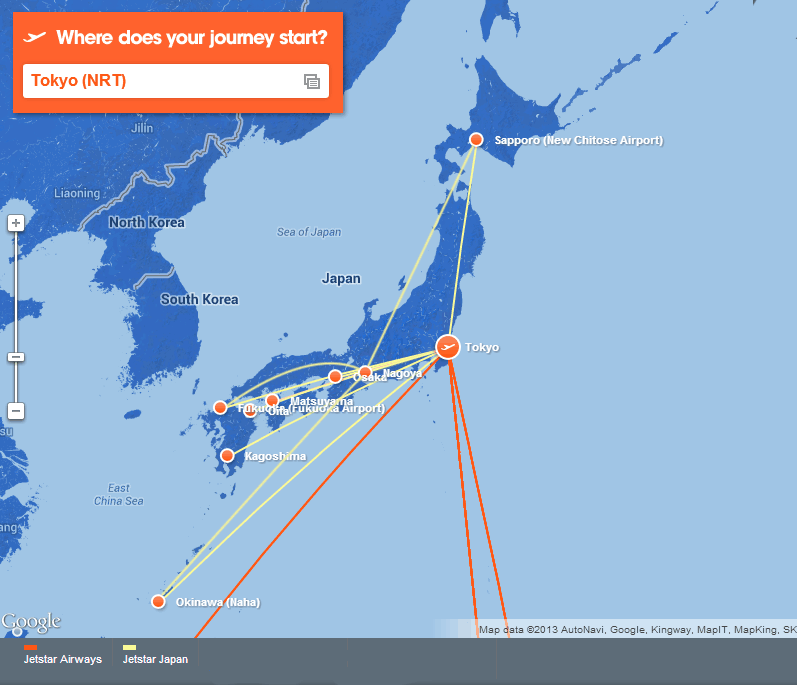 Jetstar Asia Route Map Jetstar Japan route map