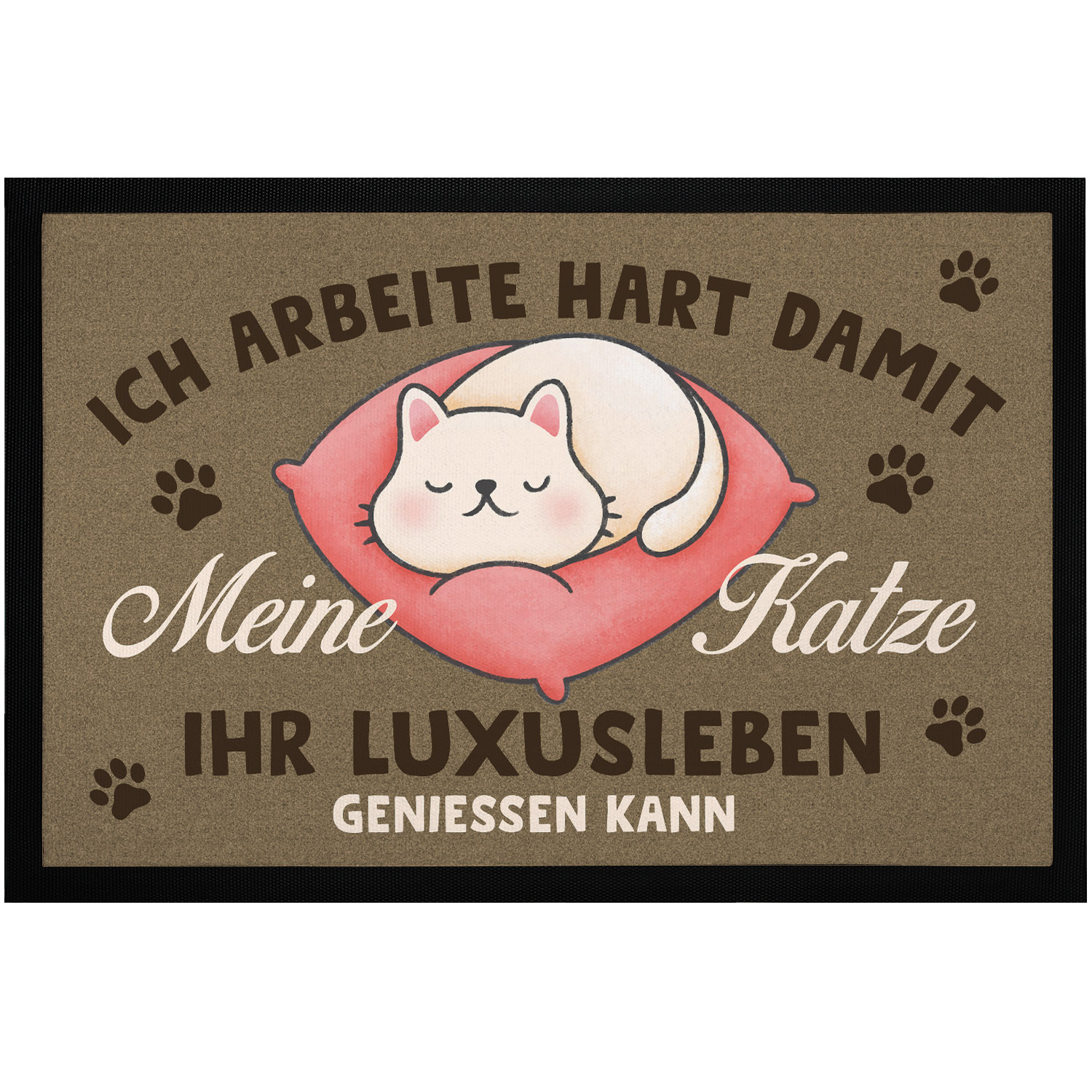 Fußmatte mit Spruch Ich arbeite hart, damit mein Hund sein Luxusleben geniessen eBay