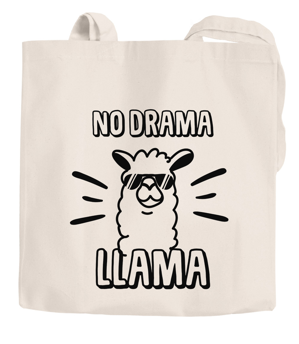 Jute Bags No Drama Llama Lama Saying sayings quote Cotton Bag Fabric