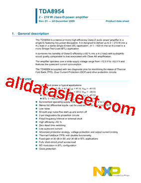 TDA8954TH Datasheet(PDF) - NXP Semiconductors