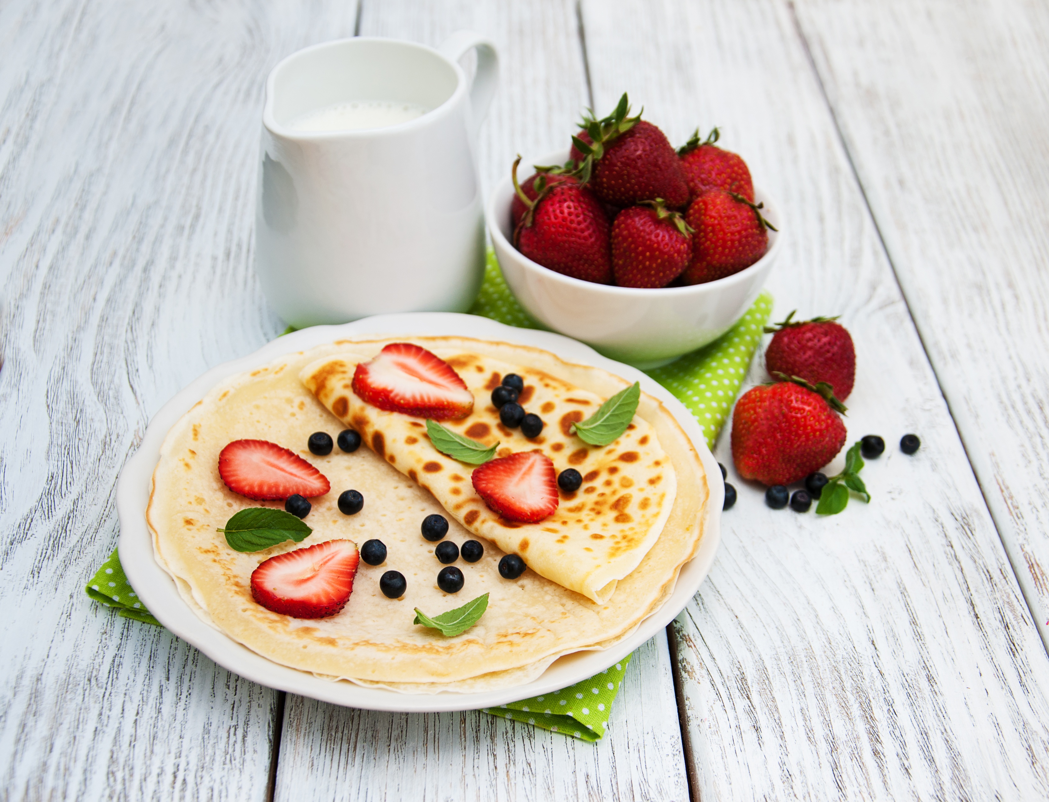 Download Blueberry Fruit Still Life Breakfast Berry Food Crêpe HD Wallpaper