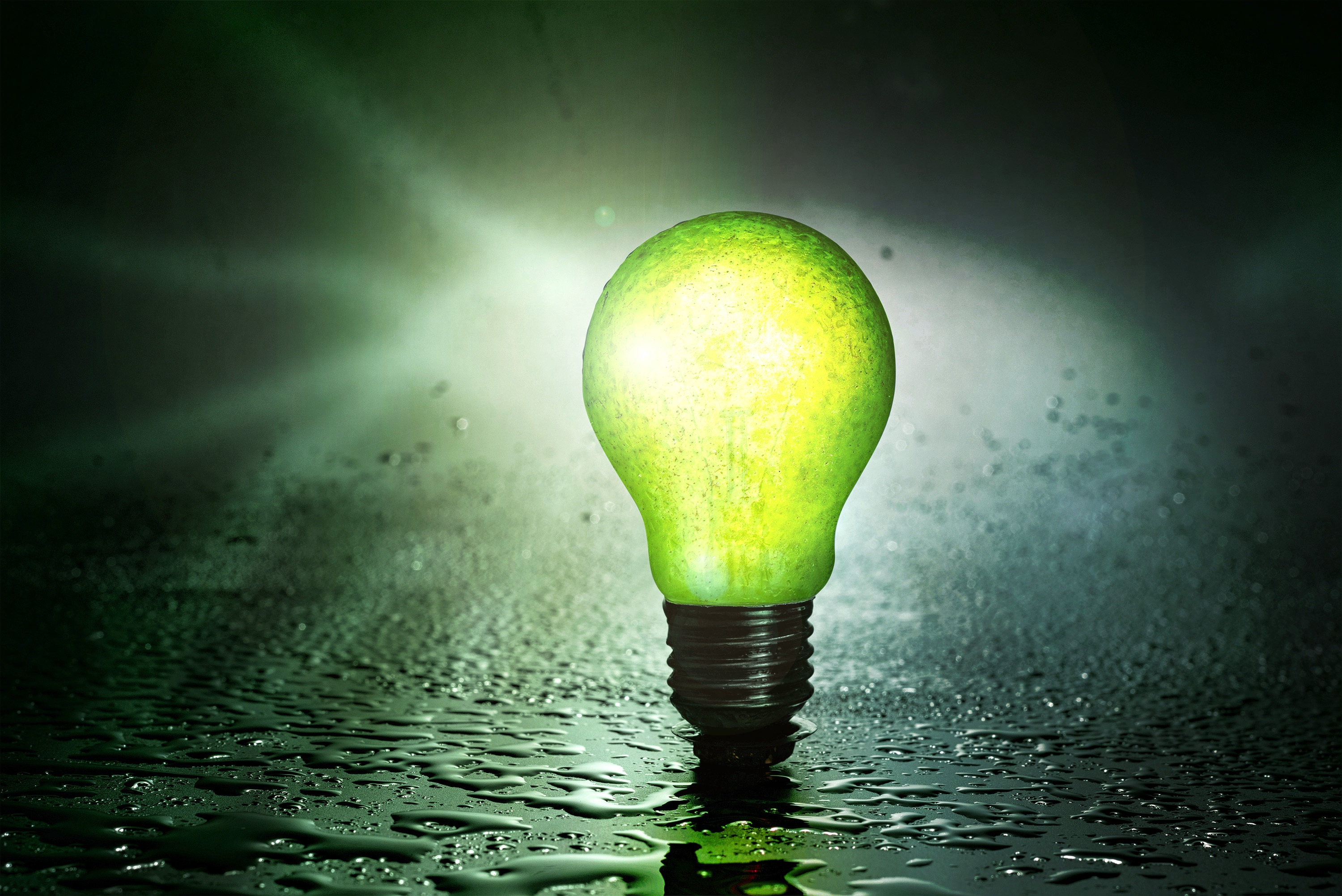Green Light Bulb Wallpaper