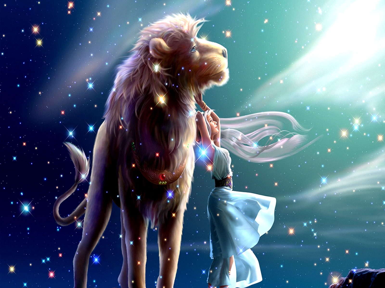 Fantasy Lion Embrace HD Wallpaper by KAGAYA