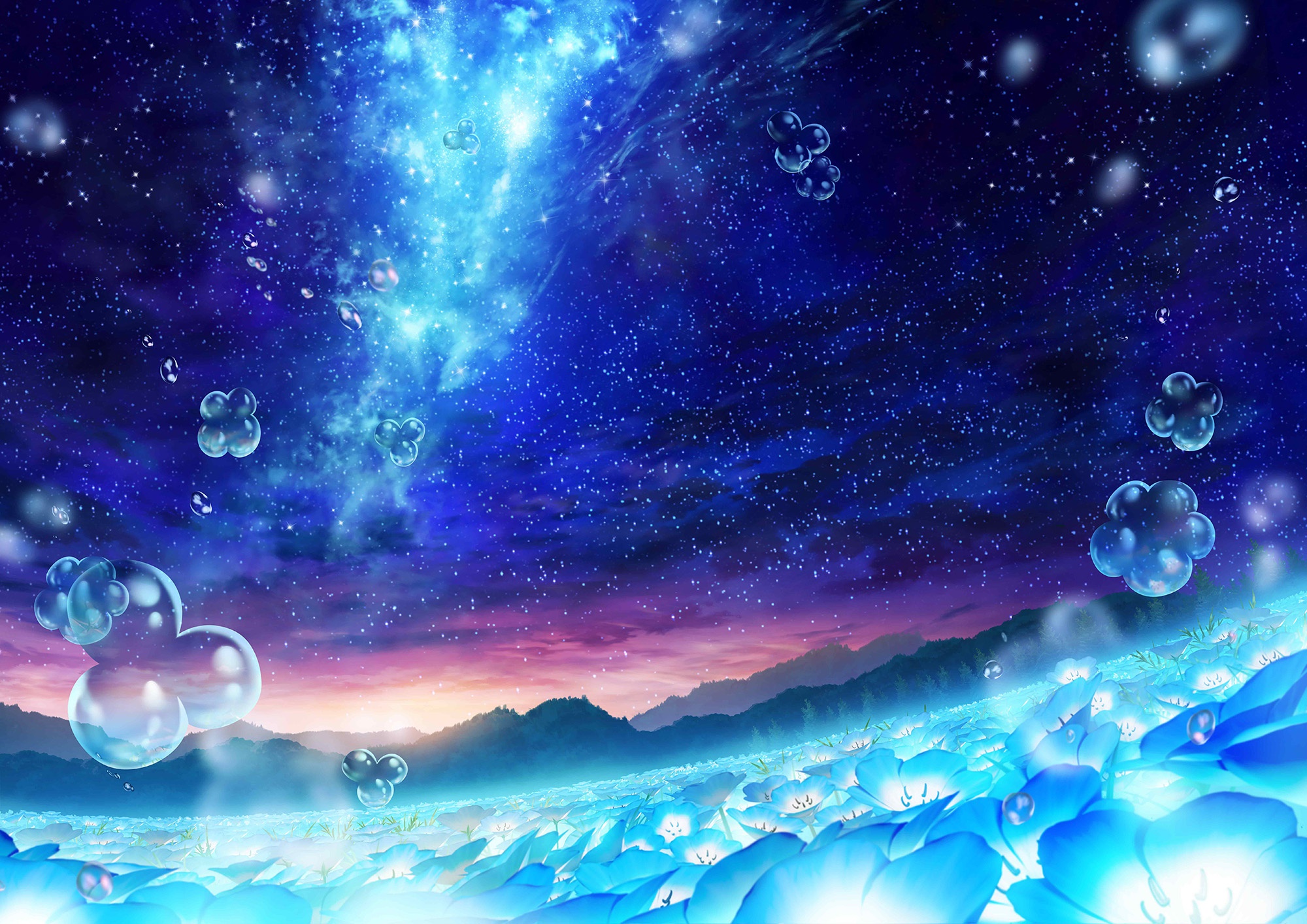 Download Starry Sky Anime Sky HD Wallpaper