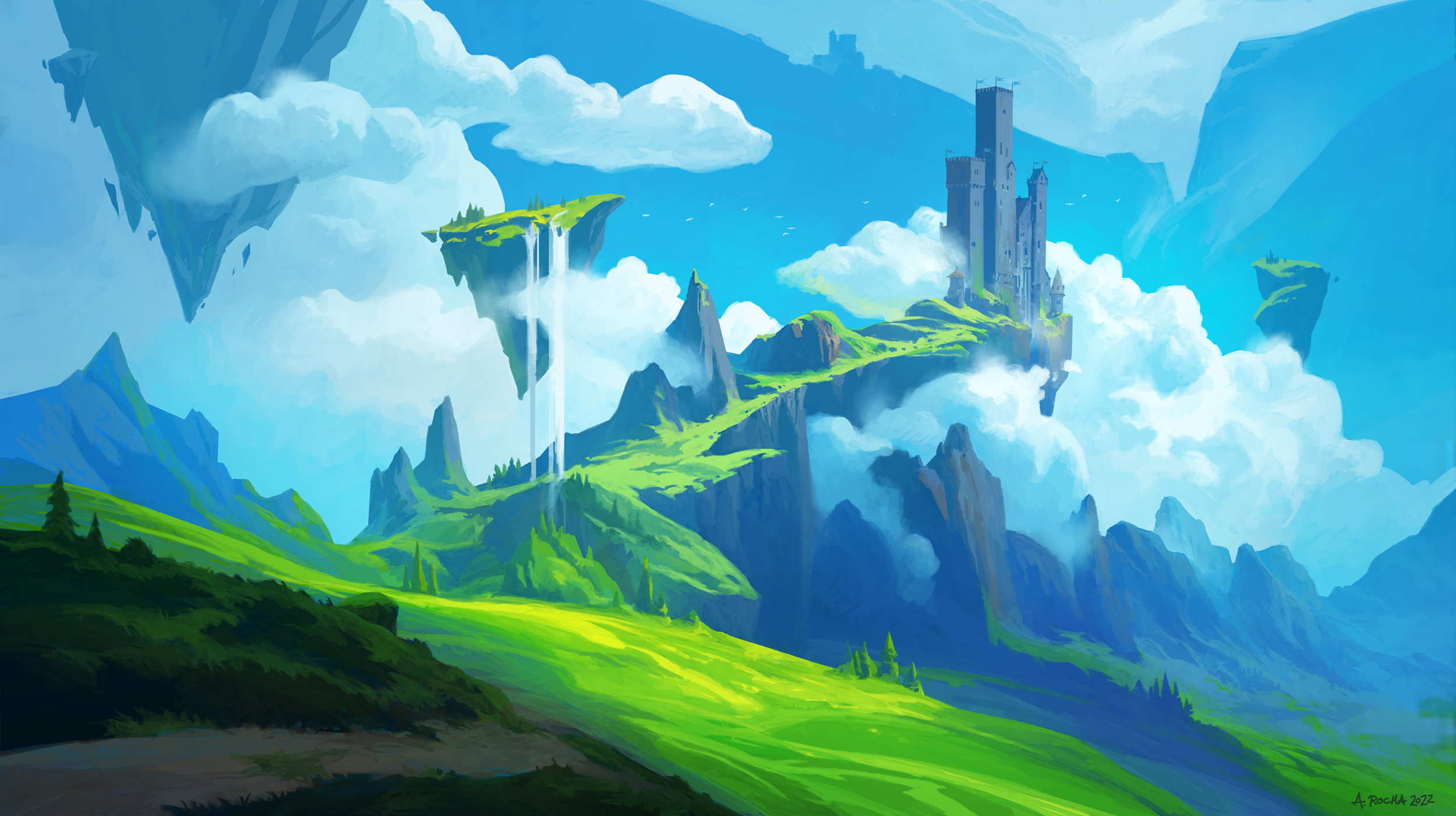 Fantasy Floating Island Wallpaper