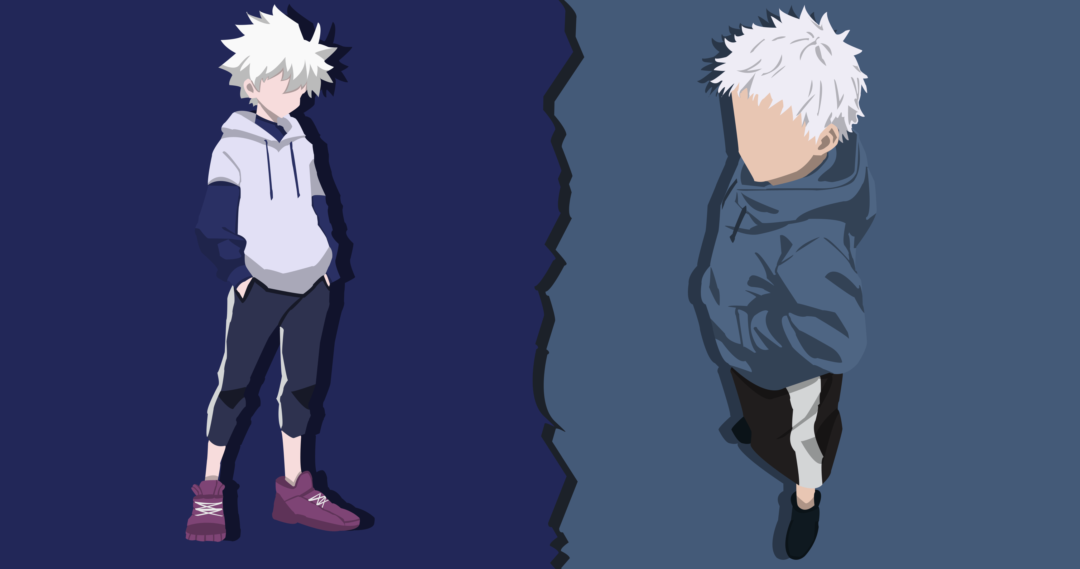 Download Killua Zoldyck Satoru Gojo Anime Crossover 4k Ultra HD Wallpaper by KillerShoaib