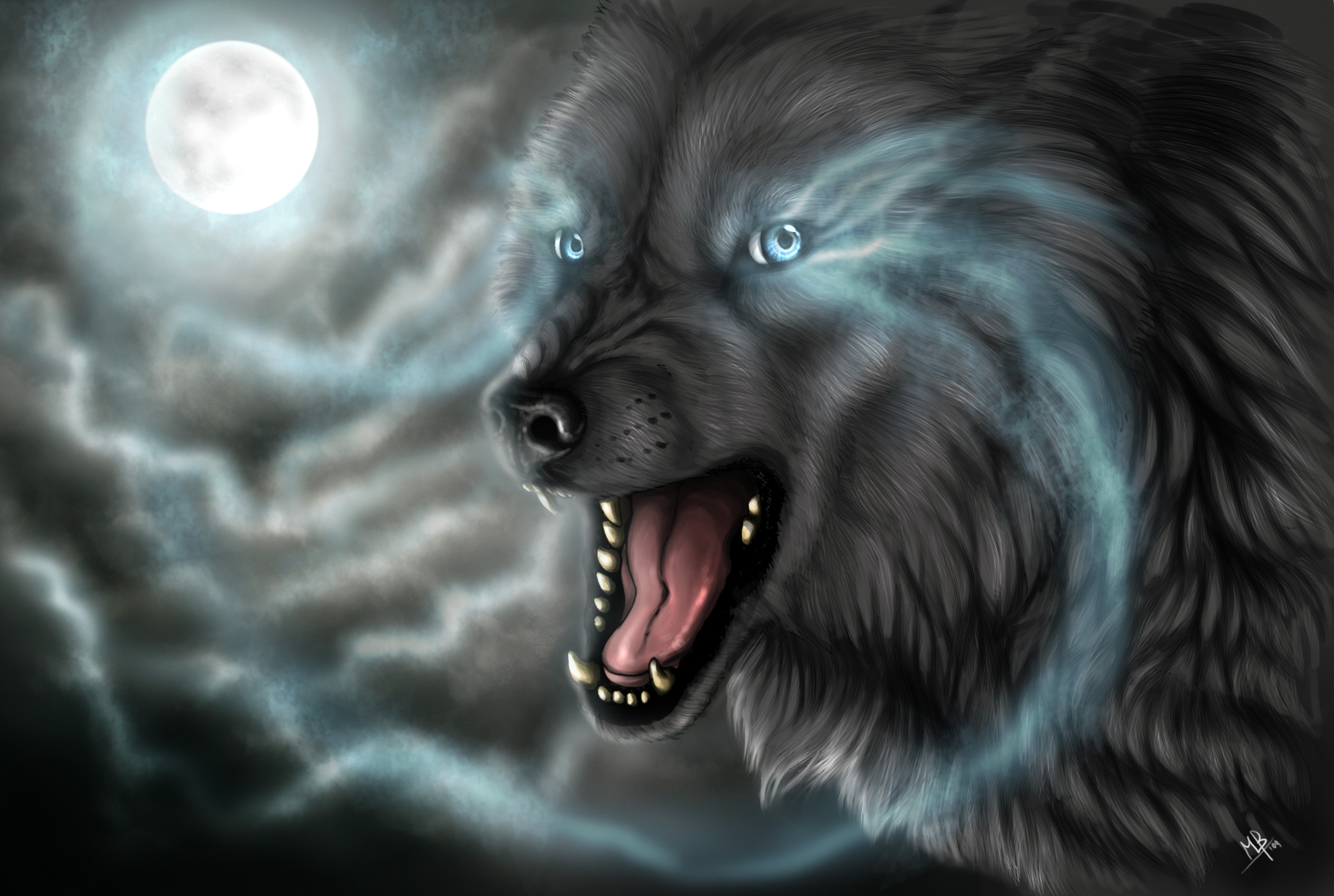 Dark Wolf HD Wallpaper A Howl Under the Moonlight
