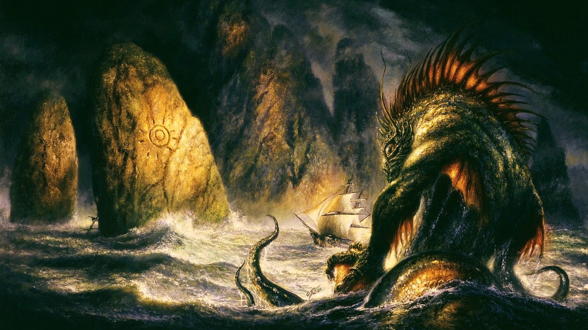 Download Fantasy Sea Monster HD Wallpaper