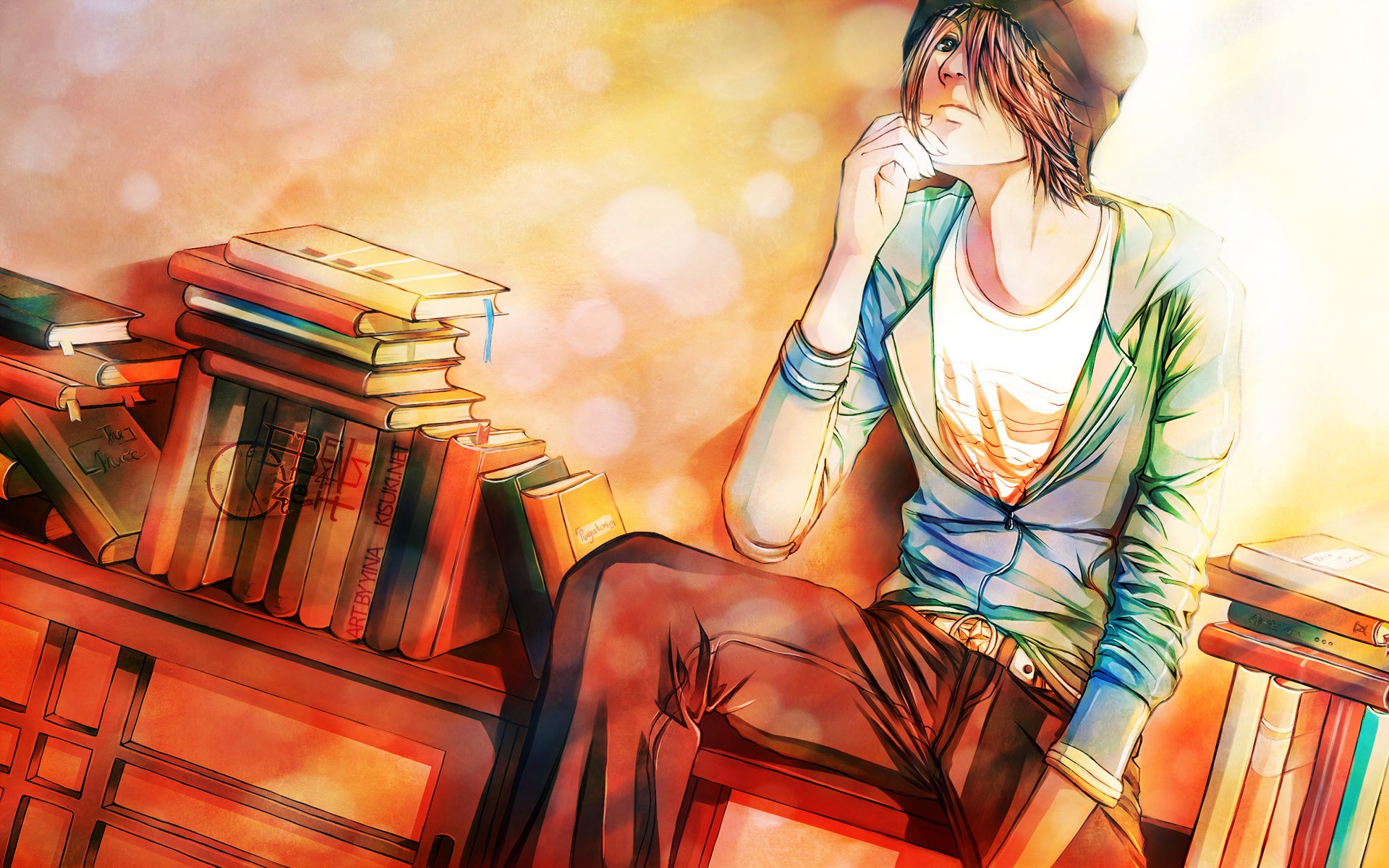 Anime Boy Reading A Book