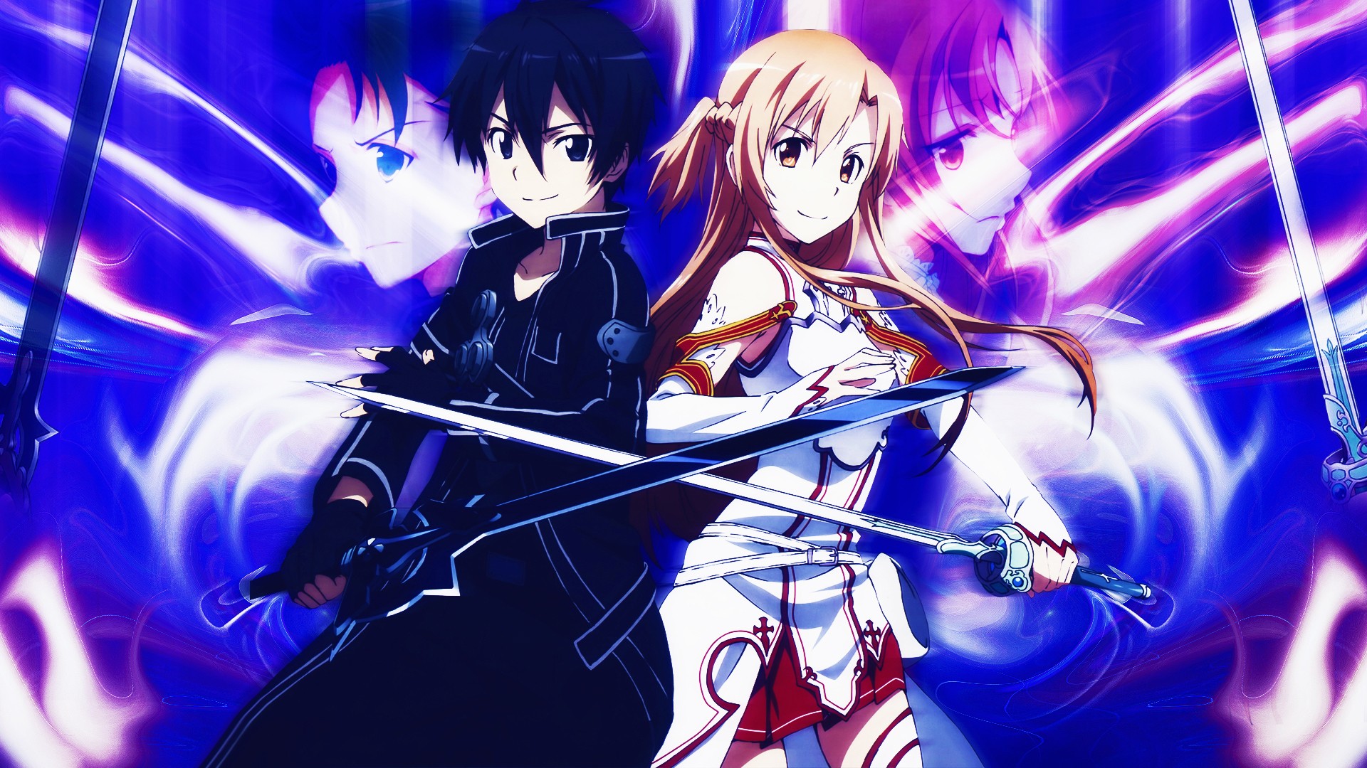 HD Wallpaper of Kirito and Asuna from Sword Art Online
