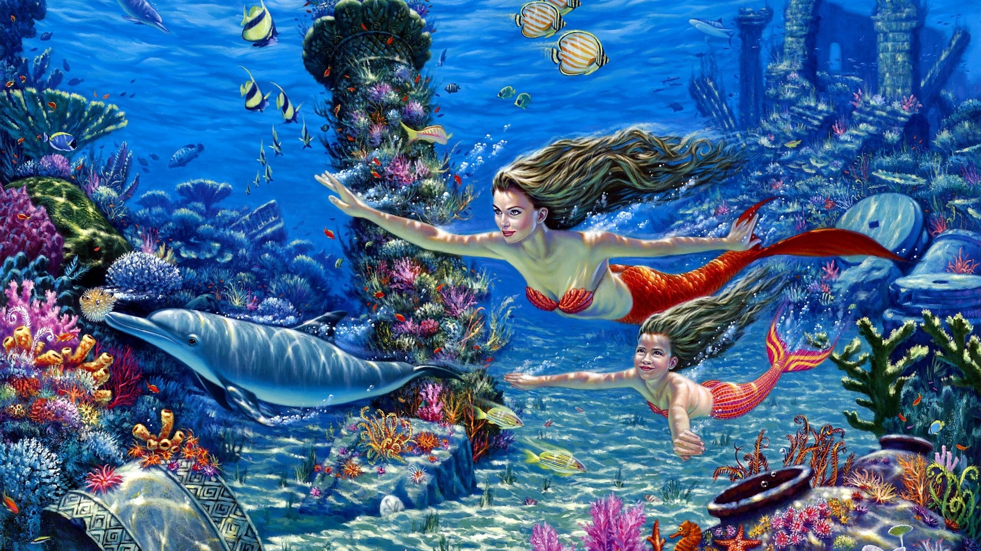 Mermaid Full HD Wallpaper and Background Image 1920x1080 ID438695