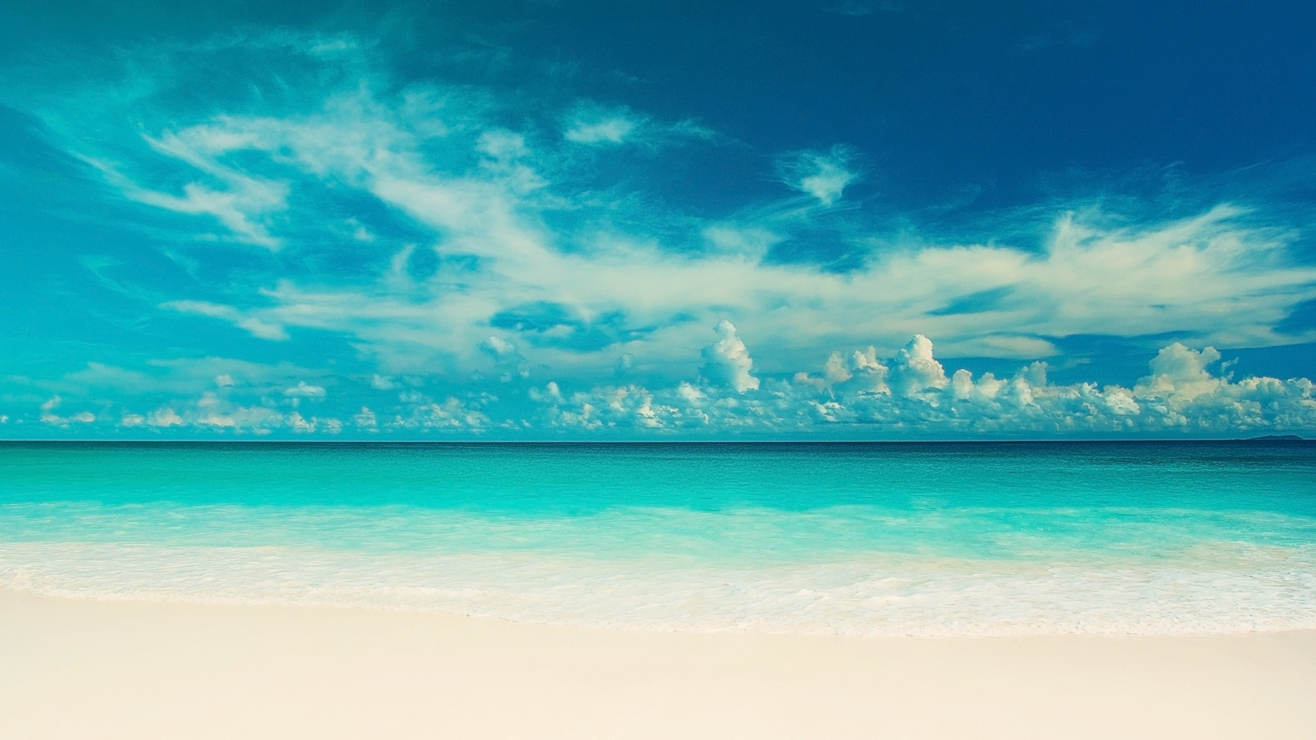 Download Cloud Sky Turquoise Blue Sea Ocean Nature Horizon Beach HD
