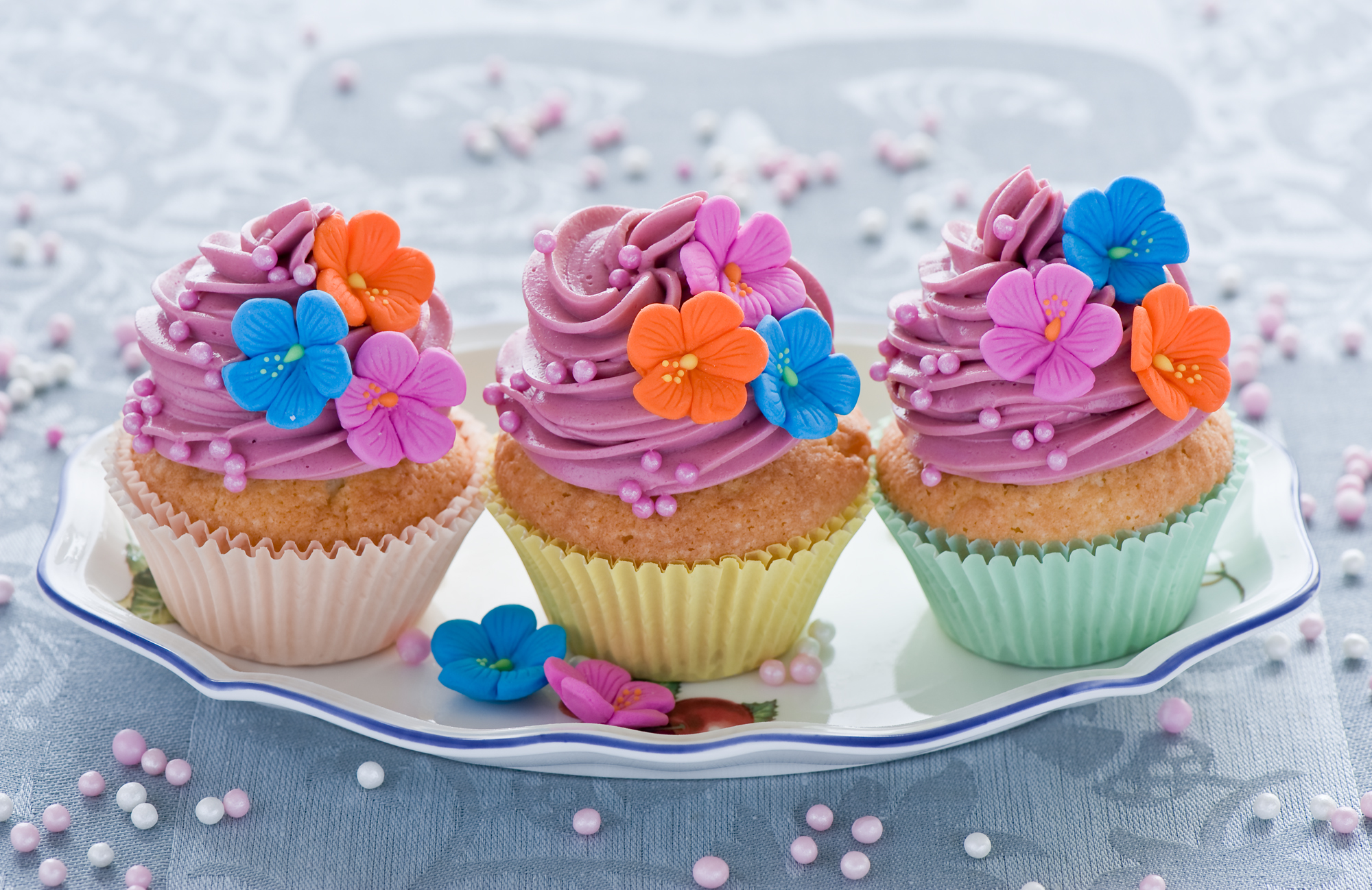 Colorful Cupcake Delight HD Wallpaper by Anna Verdina