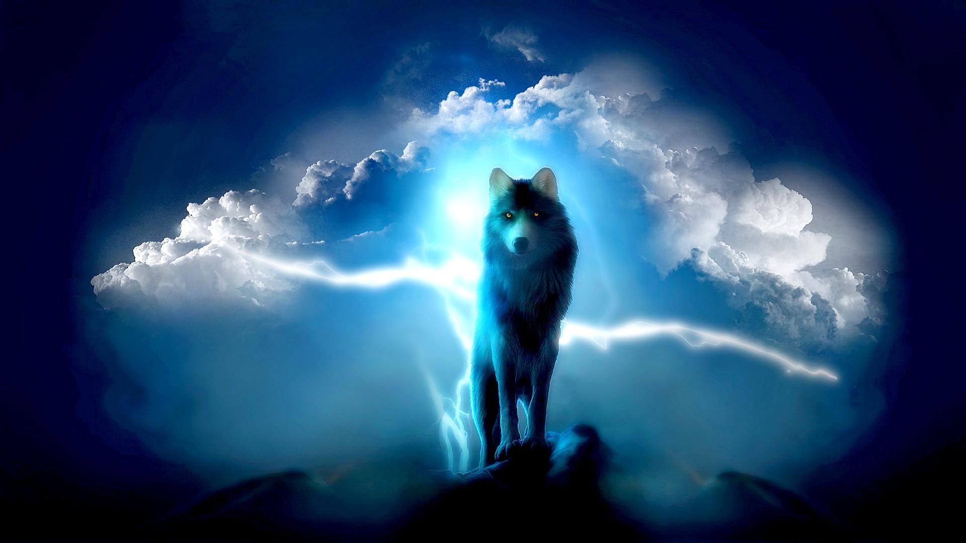 Lightnig wolf Full HD Wallpaper and Hintergrund 1920x1080 ID550599