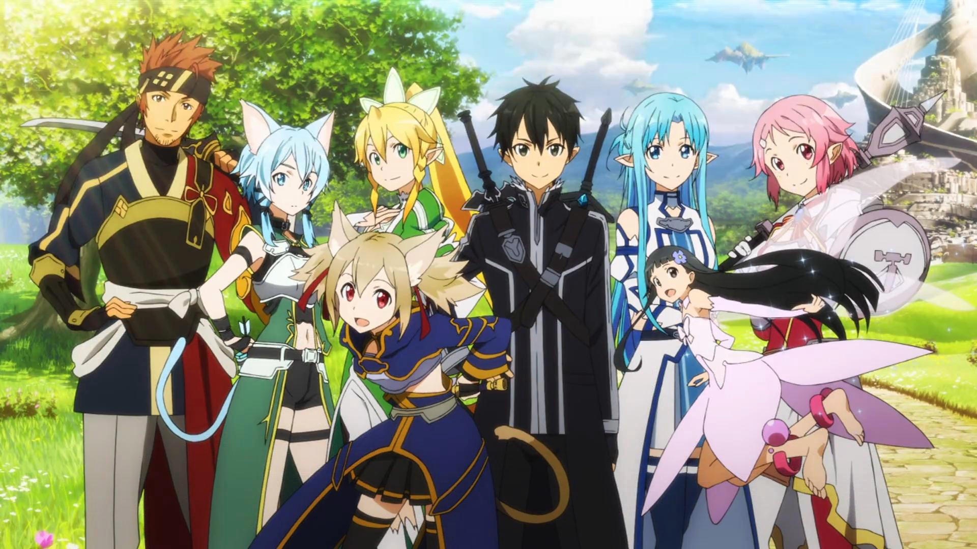 Sword Art Online II HD Wallpaper Kirito and Friends