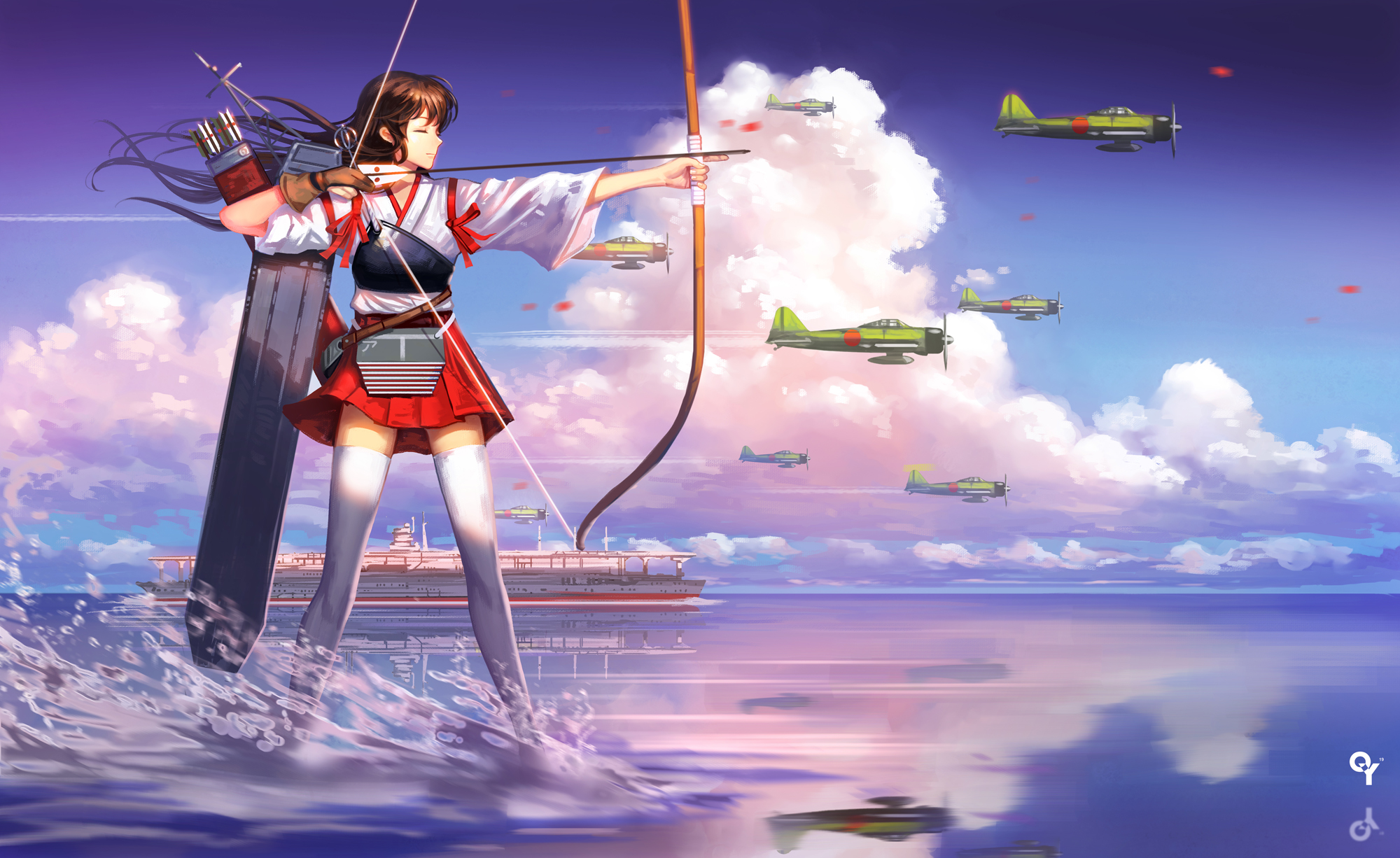 Akagi (Kancolle) HD Wallpaper Background Image 2000x1226