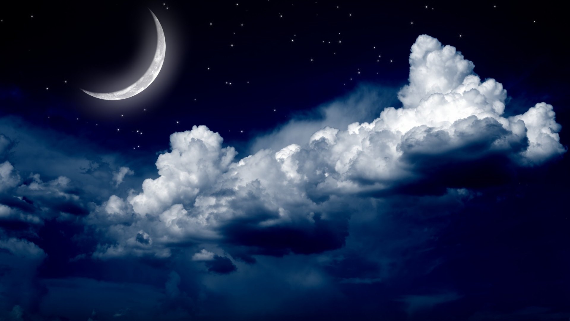 Download Night Star Starry Sky Moon Cloud Nature Sky HD Wallpaper