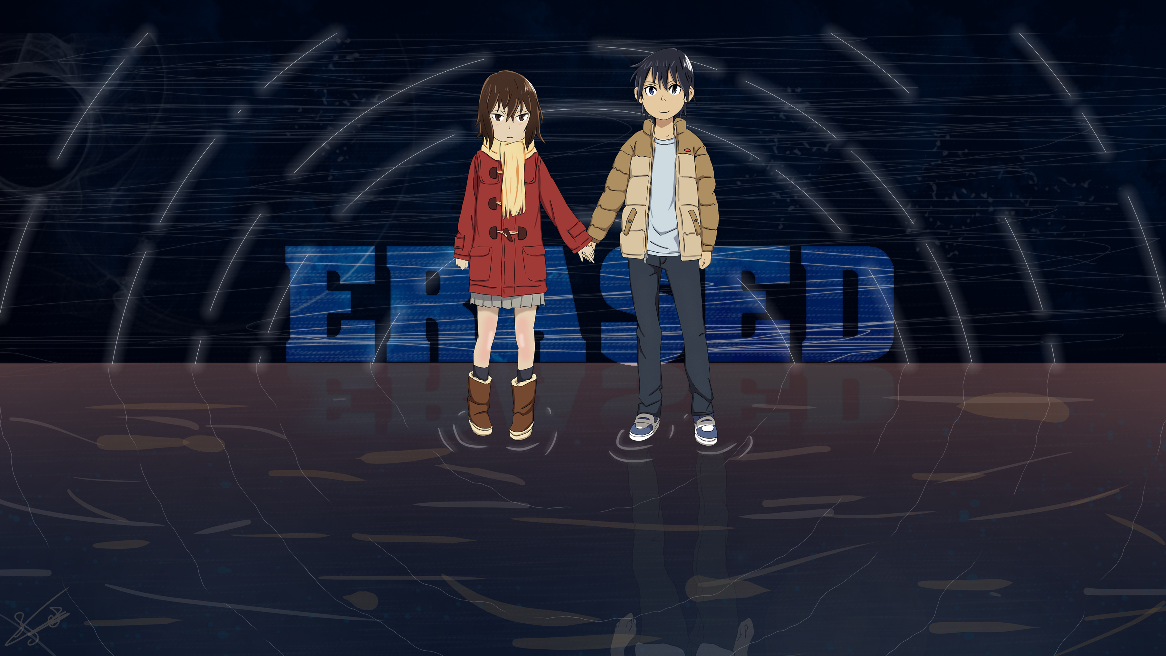 Erased Satoru x kayo 4k Ultra HD Wallpaper Background