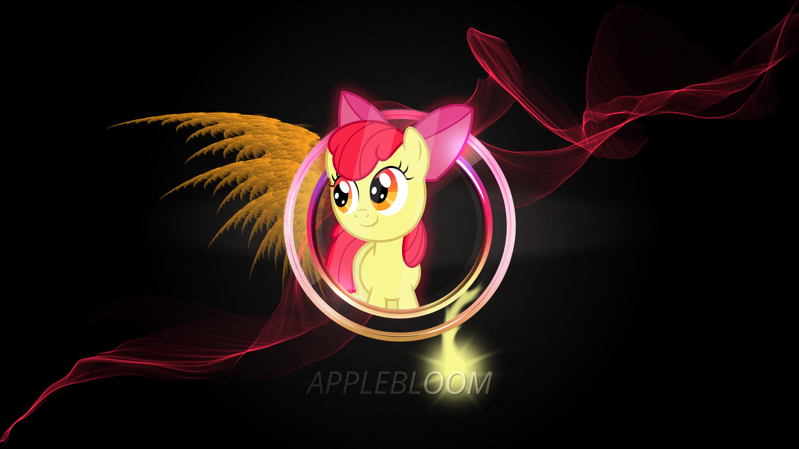 MLP Applebloom Duo Neon Wallpaper by DopeGraphic