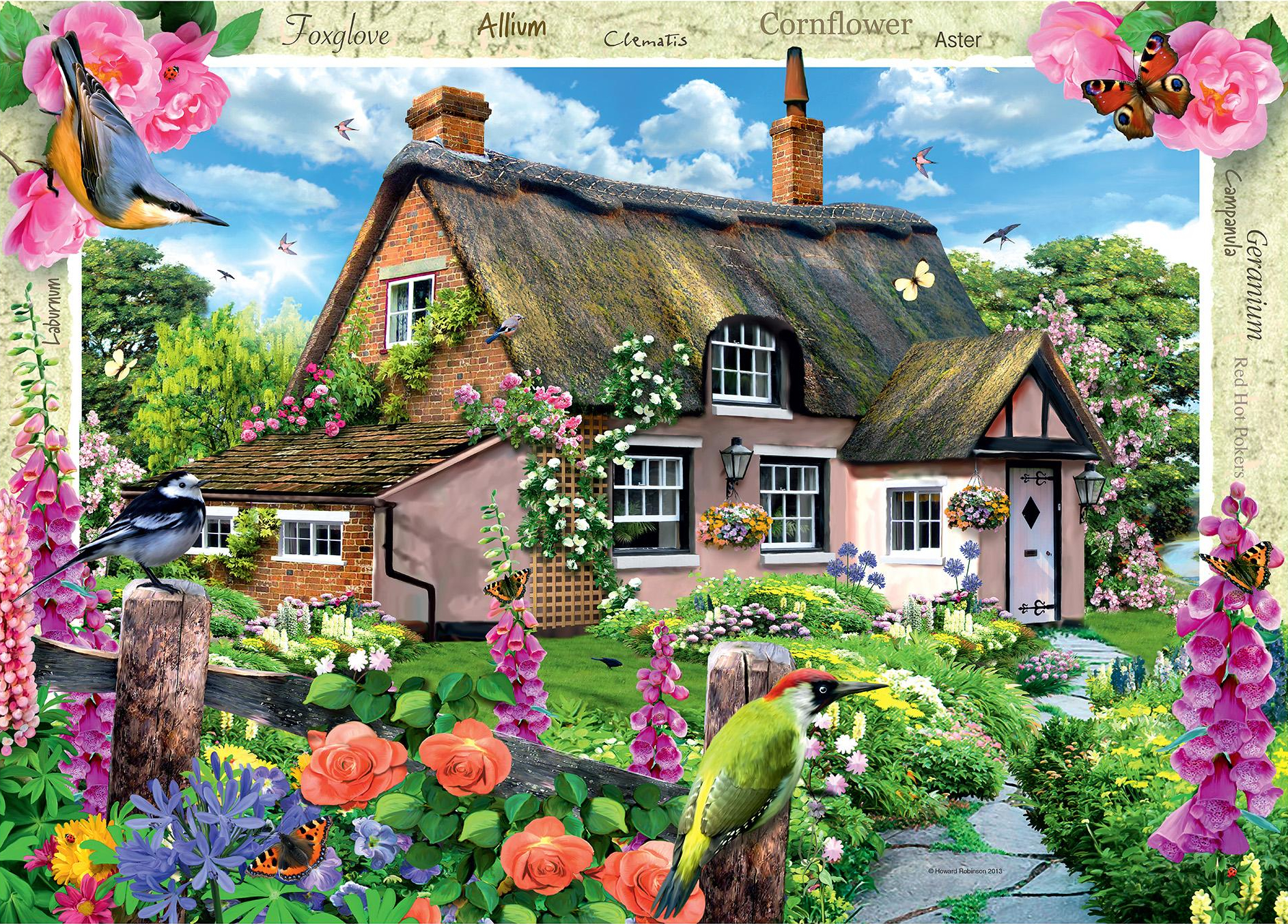 Download Colorful Garden Fairy Tale Artistic House Wallpaper